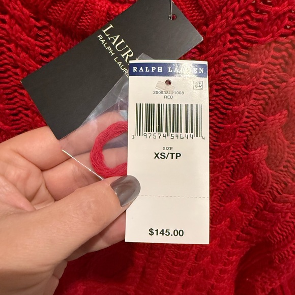 Ralph Lauren Vibrant Red Cable Knit Sweater - Picture 3 of 3